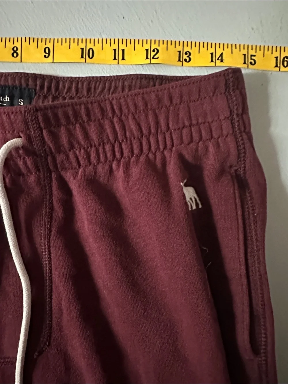 Abercrombie & Fitch Burgundy Soft AF Fleece Jogger Men’s S Moose Logo Comfy